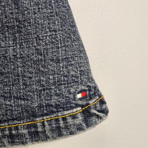 Tommy Hilfiger Girls Medium Wash LS Denim Dress Embroidery Pearl Buttons Size 5 - Picture 5 of 11